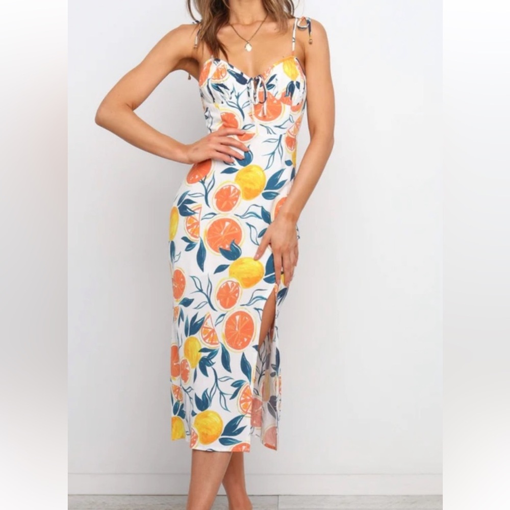 Petal & Pup Citrus Delight Midi Dress